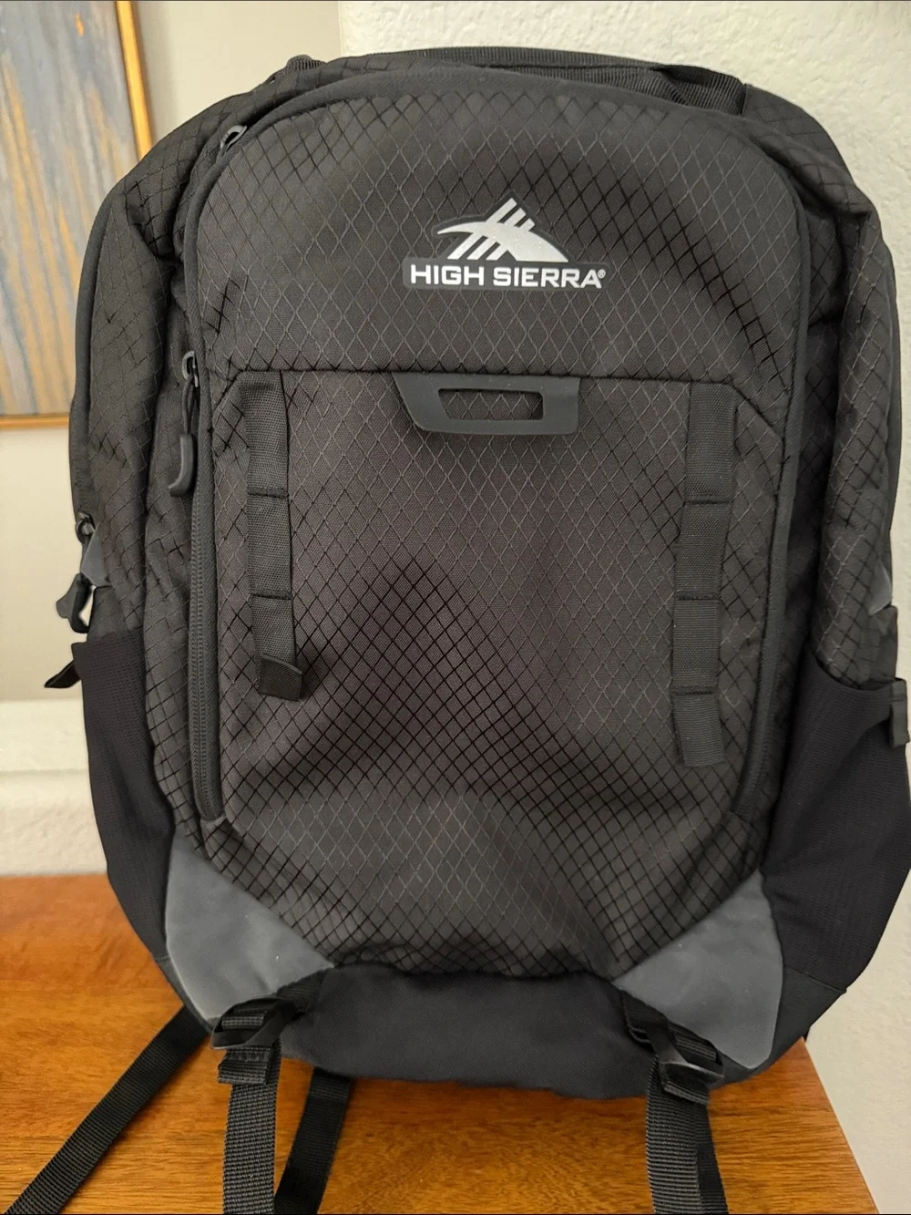 High Sierra Black Backpack with Front Organizer